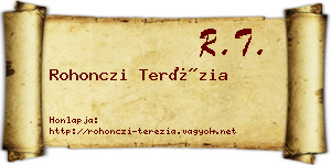 Rohonczi Terézia névjegykártya